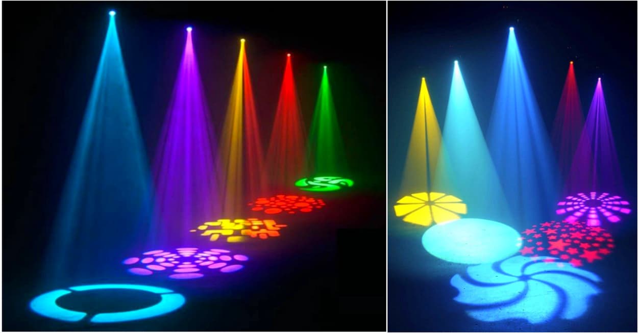 Вращающася поворотная световая голова для дискотек и клубов WASH SPOT GOBO